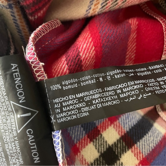 EUC Zara Men's Red and Black Plaid Flannel Button Down Shirt Shacket, Large - Picture 14 of 14